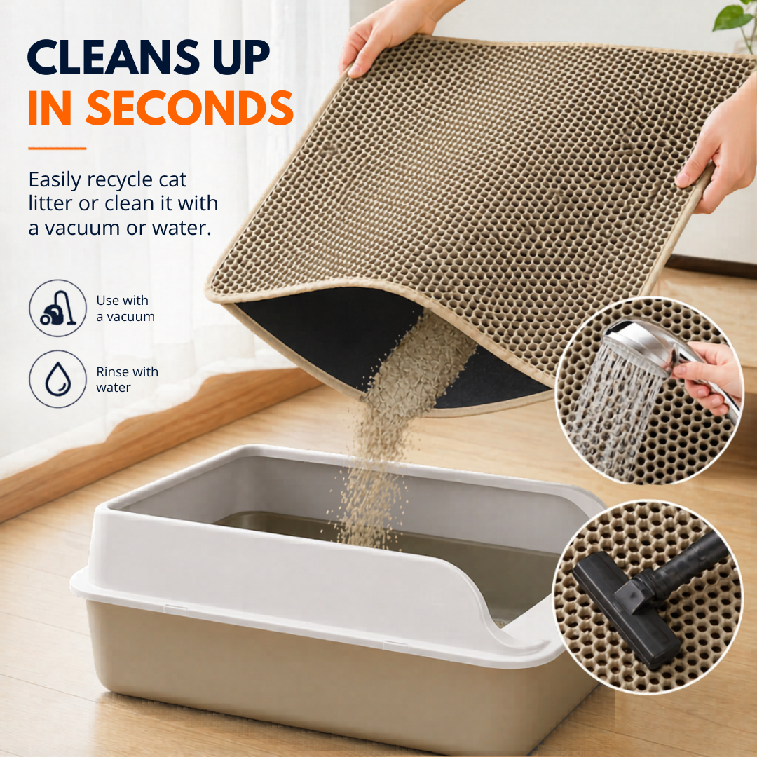Khaki Litter Pad Waterproof Double Layer Non Slip Easy Clean Pet Mat