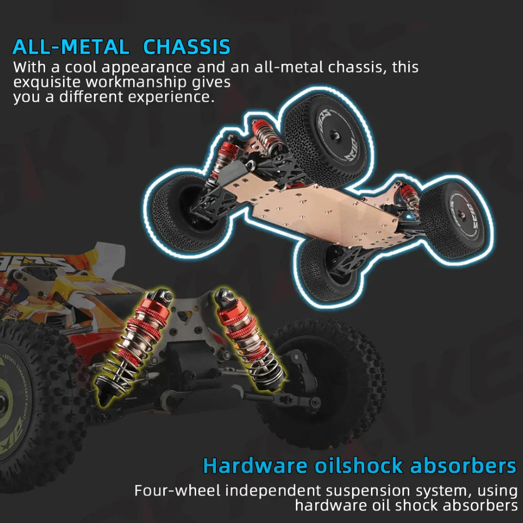 1/14 4WD Brushless Remote Control Car 75km/h 2.4G Off Road Racer