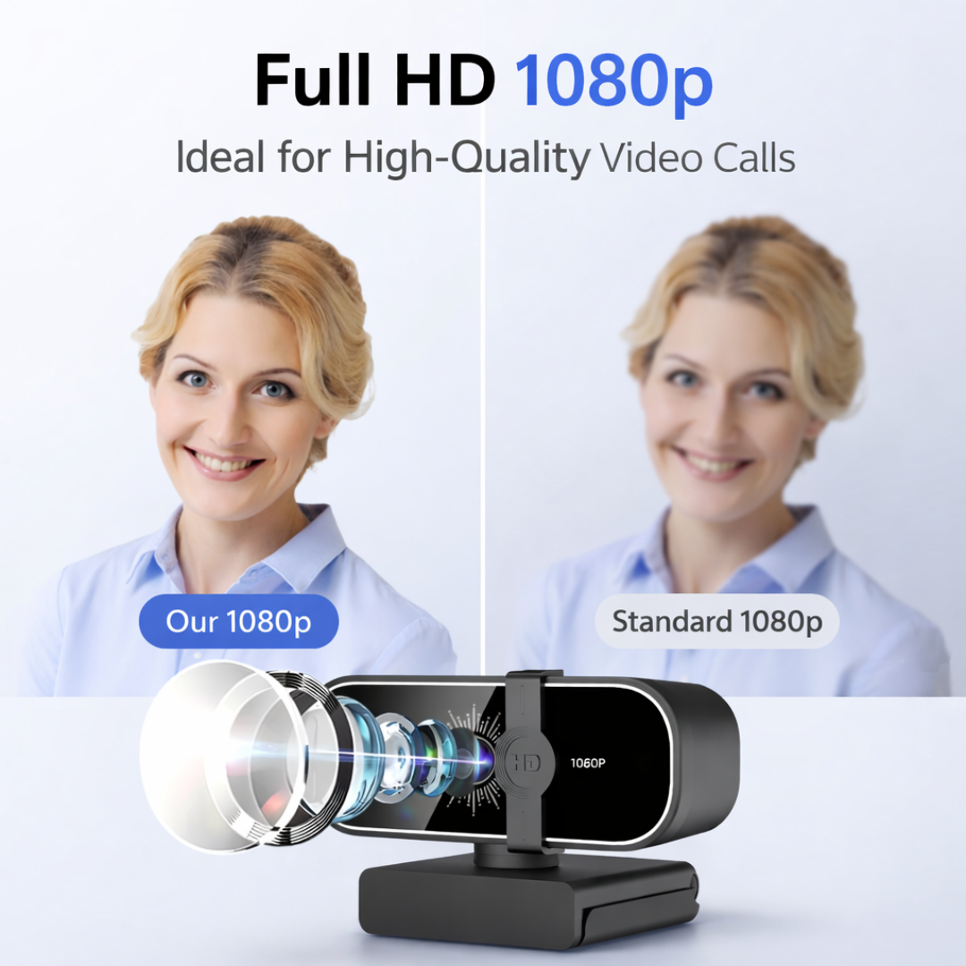 4K Webcam with Microphone Auto Zoom USB Plug and Play with Remote Control Privacy Cover for PC Laptop