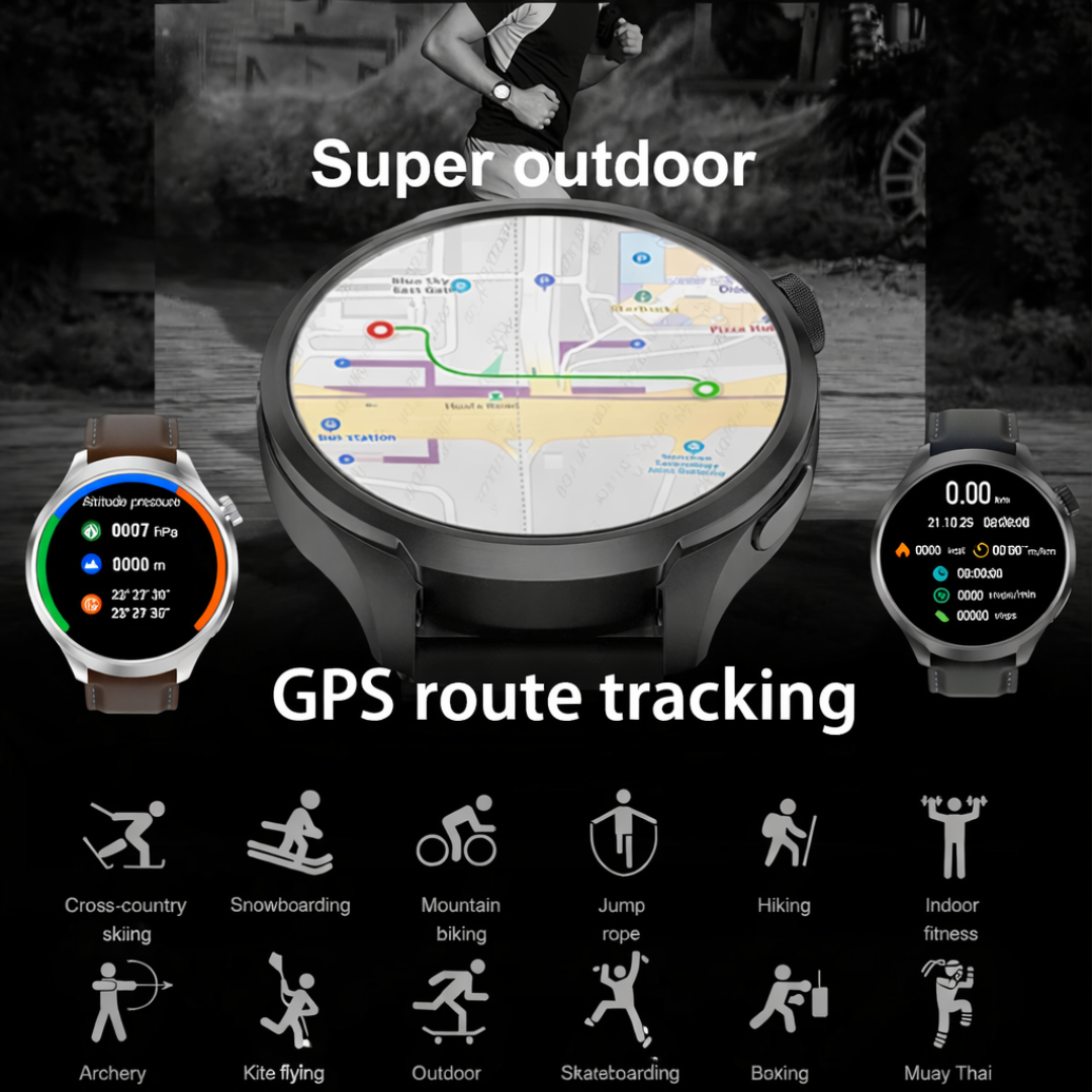 Men’s Fitness Smart Watch 1.85 Inch AMOLED with GPS NFC and Health Tracking