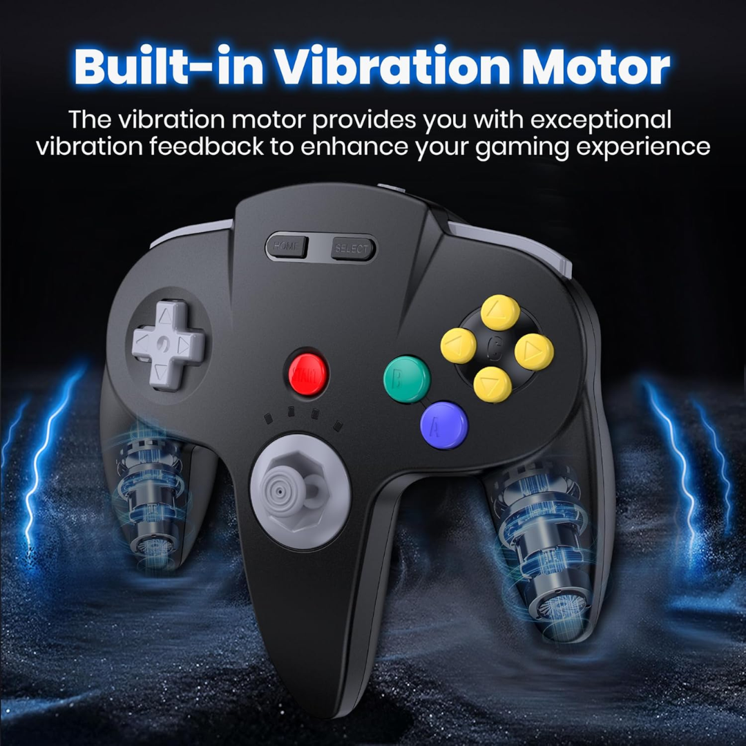 Wireless Game Controller 2.4GHz Compatible with N64 Switch PC Mac USB Plug and Play
