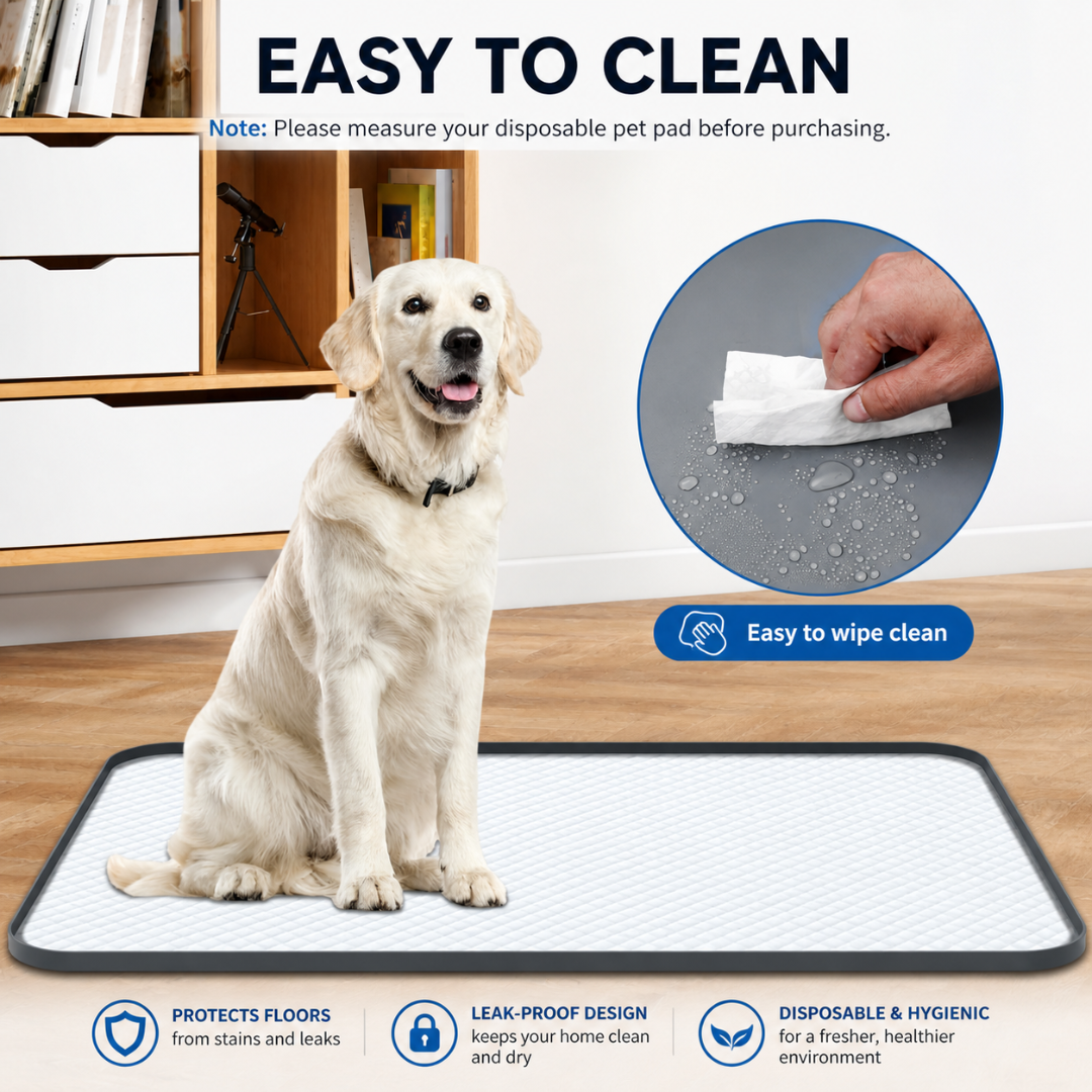 Silicone Pet Training Pad Holder Waterproof Tray with Raised Edge for Dogs