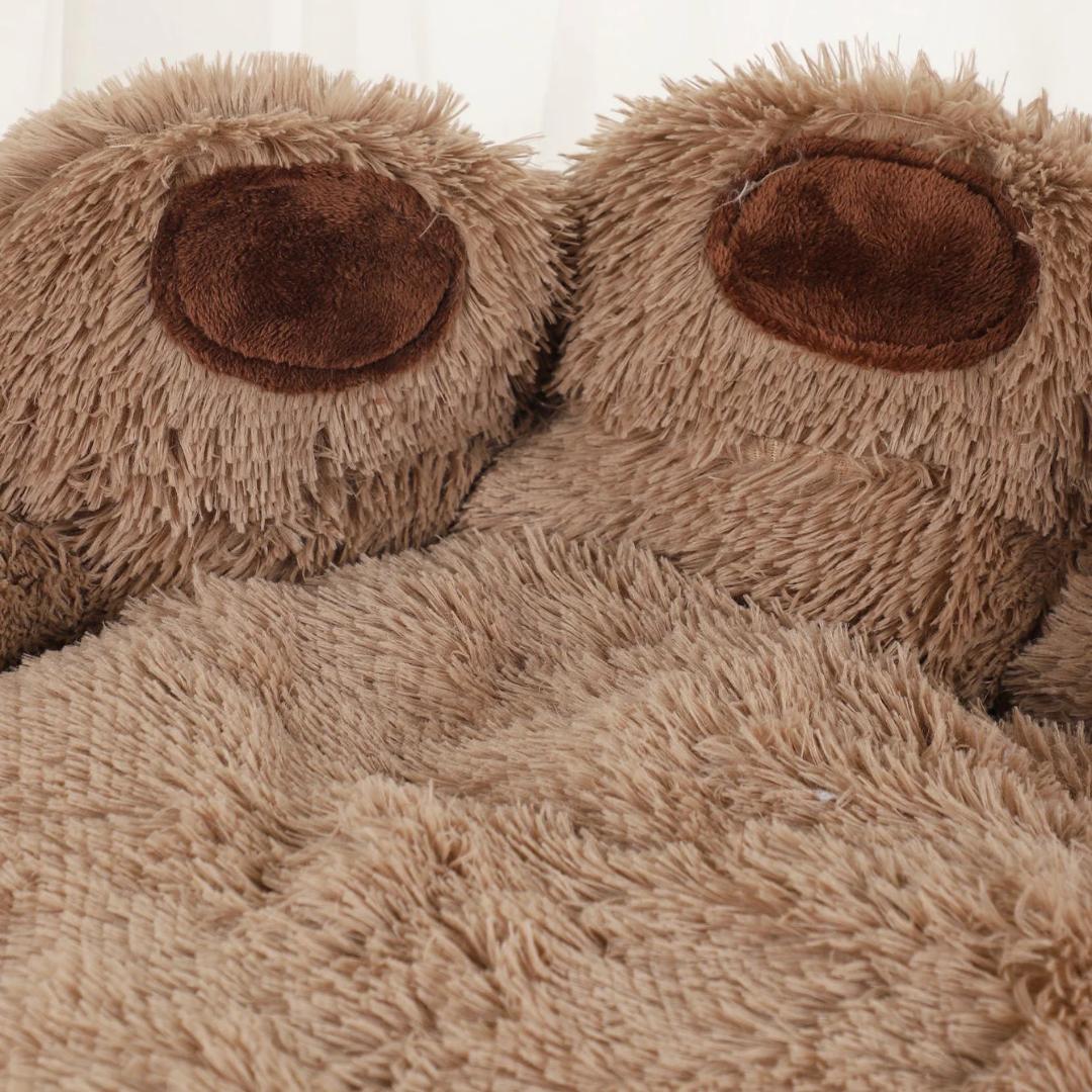 Coffee Fluffy Pet Bed Soft Plush Dog Sofa Cushion Large Cat and Dog Basket