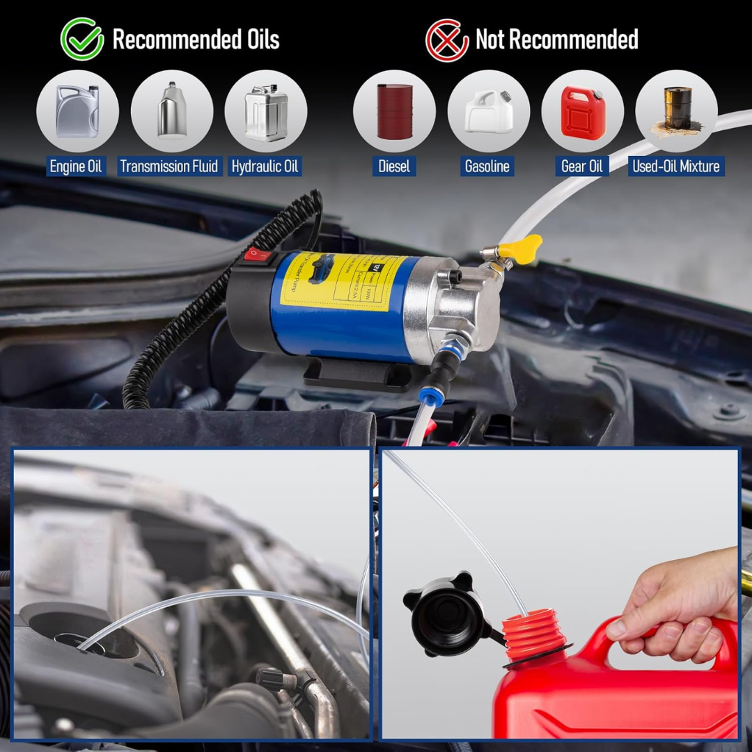 12V Electric Oil Transfer Pump Portable Fuel and Liquid Transfer Pump 1-4L per Minute