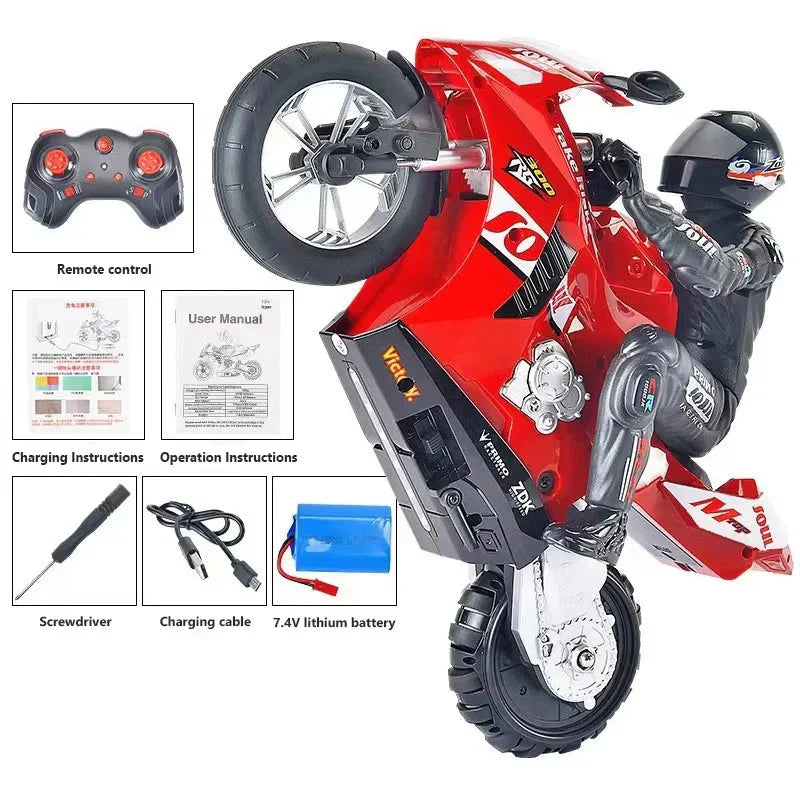 RC Motorcycle 1:6 4CH Electric Remote Control Drift Bike