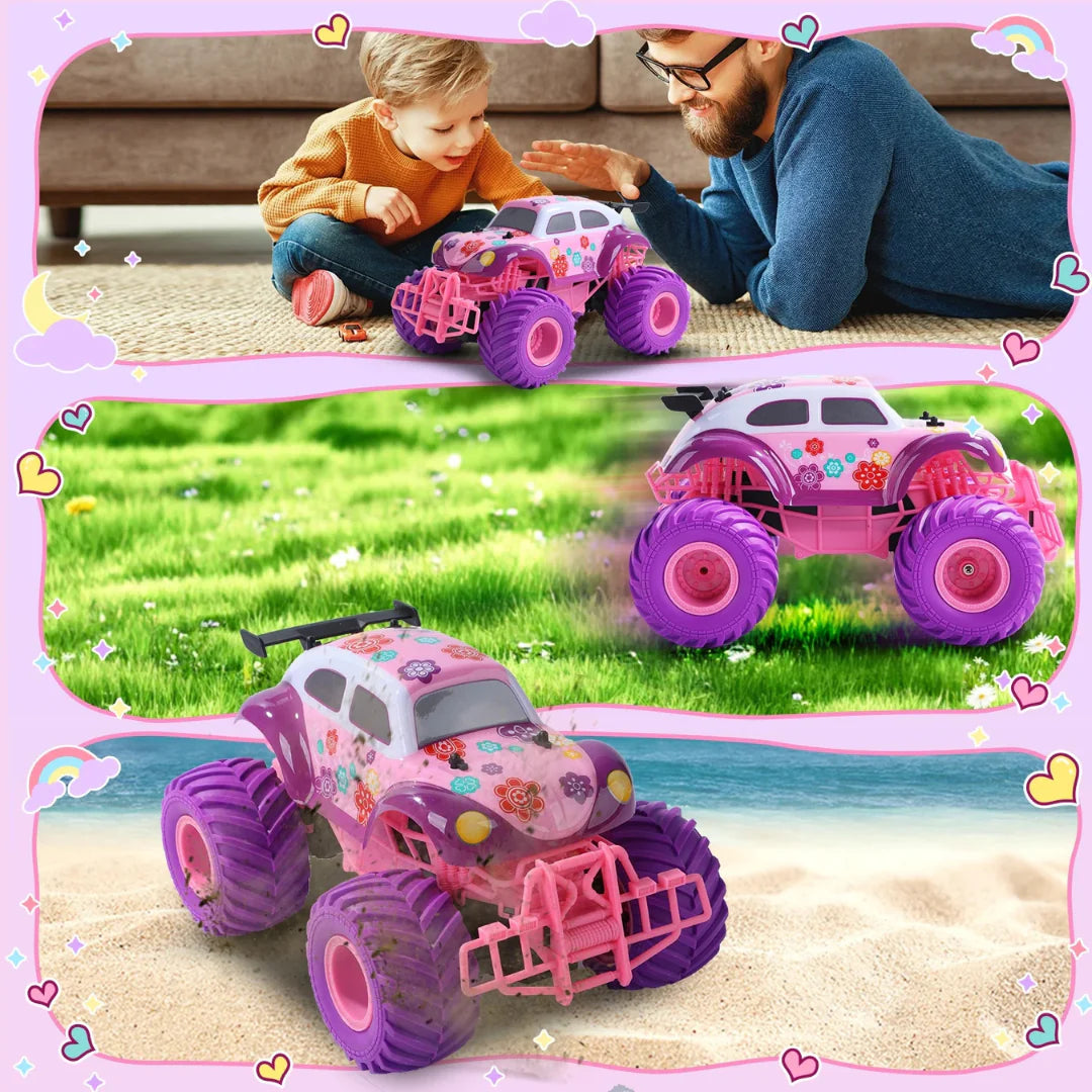 Pink RC Car with Anti-Collision Bumper and Rubber Tyres