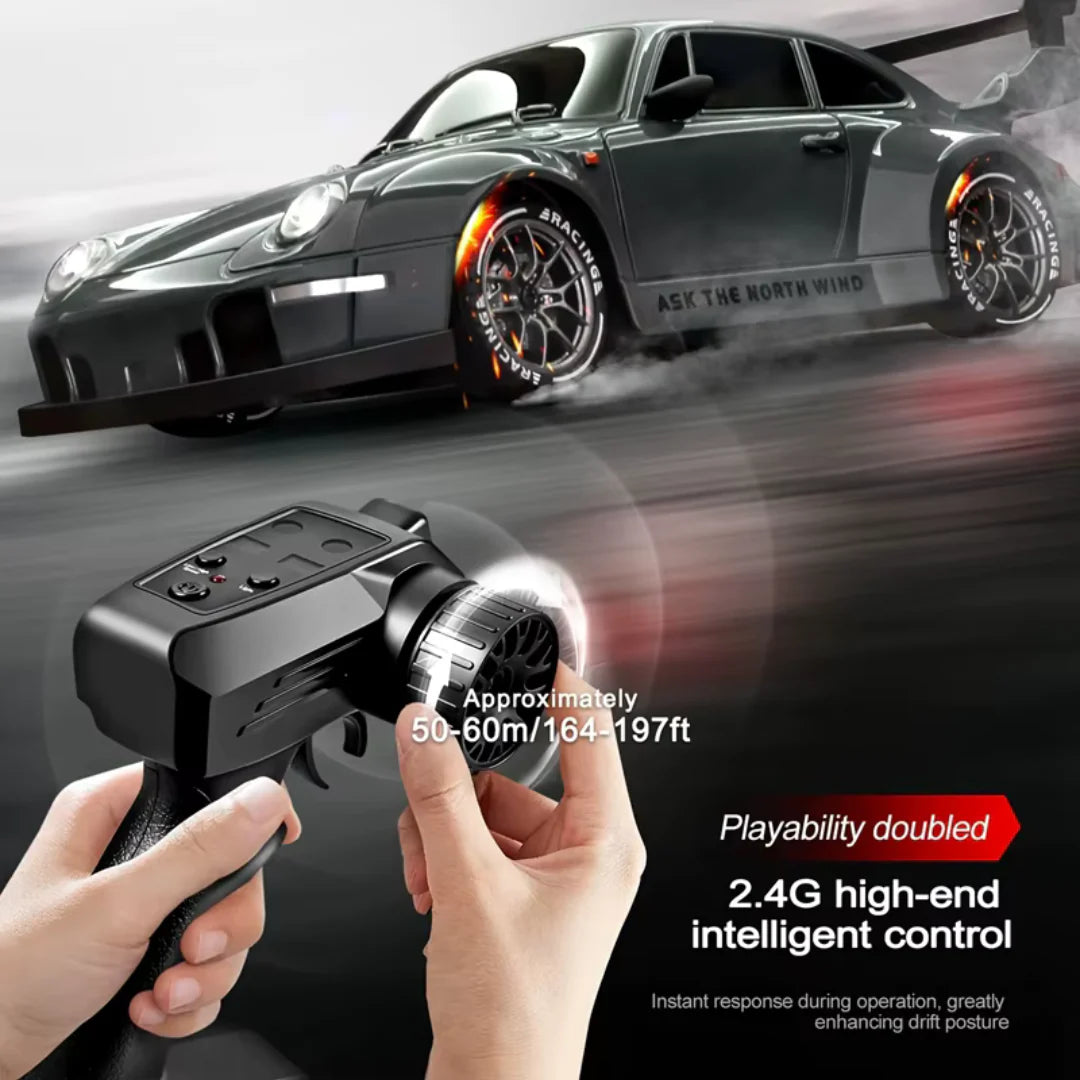 1:24 4WD RC Drift Car 20km/h with LED Lights and Extra Tyres