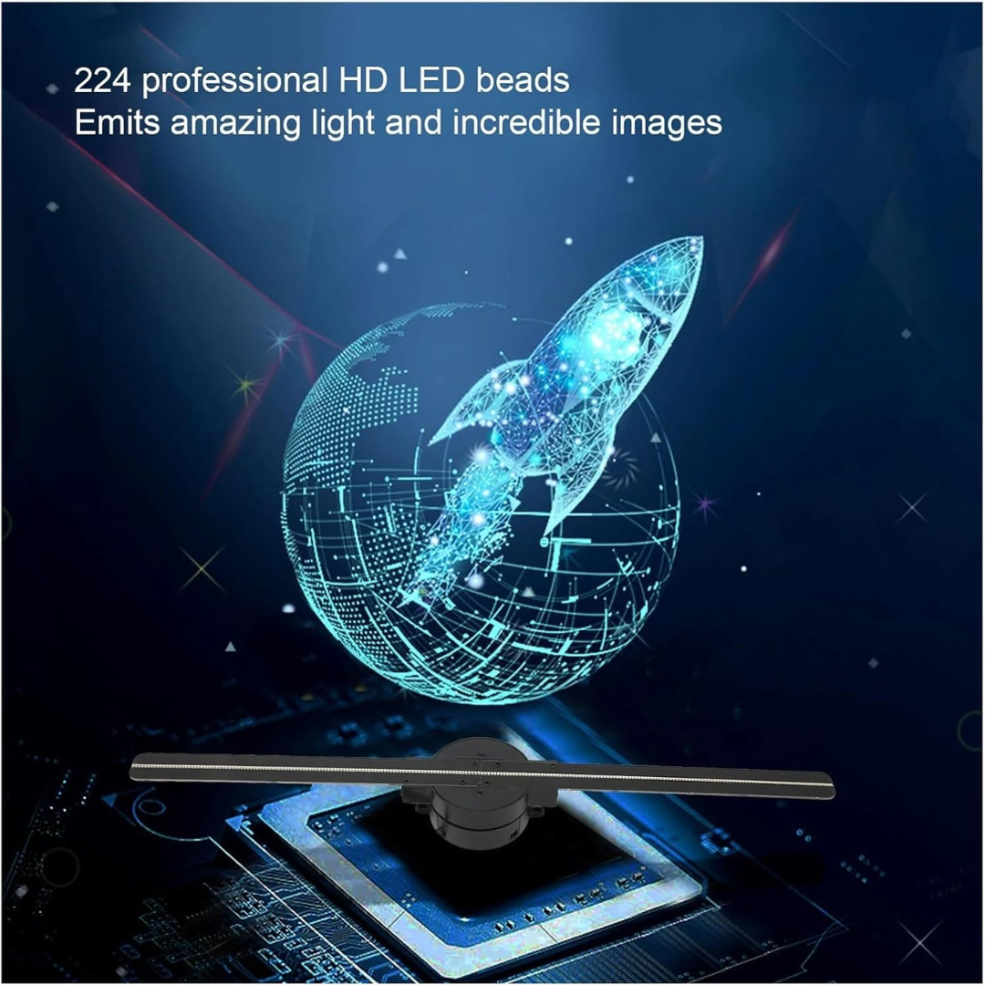 3D LED Hologram Display Fan 42cm WiFi Advertising Projector with Remote Control