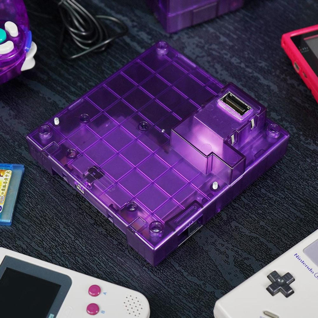 Protective Replacement Case for GameBoy Player DOL-017 Purple Translucent Base Shell