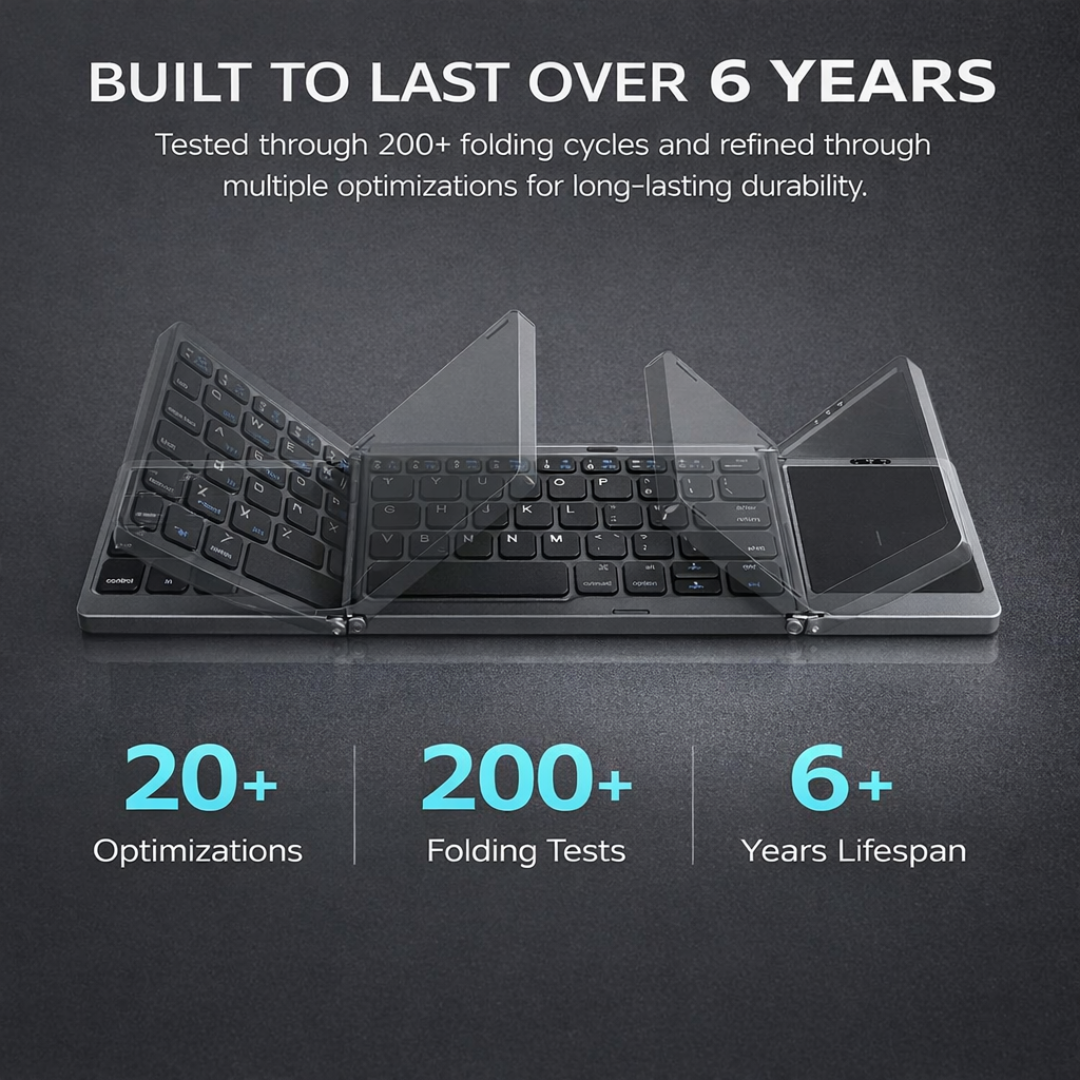 Mini Foldable Bluetooth Keyboard with Touchpad Portable Wireless Keyboard for Tablet Phone Laptop