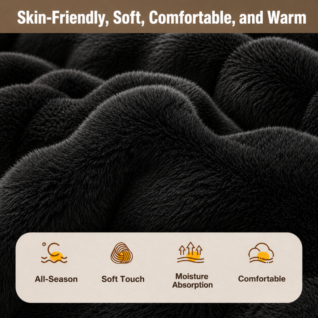 Black Soft Pet Mattress Plush Coral Fleece Bed Mat for Cats and Small to Medium Dogs