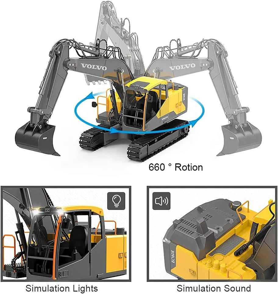 1/16 Remote Control Excavator 17CH 2.4G Crawler Construction Vehicle