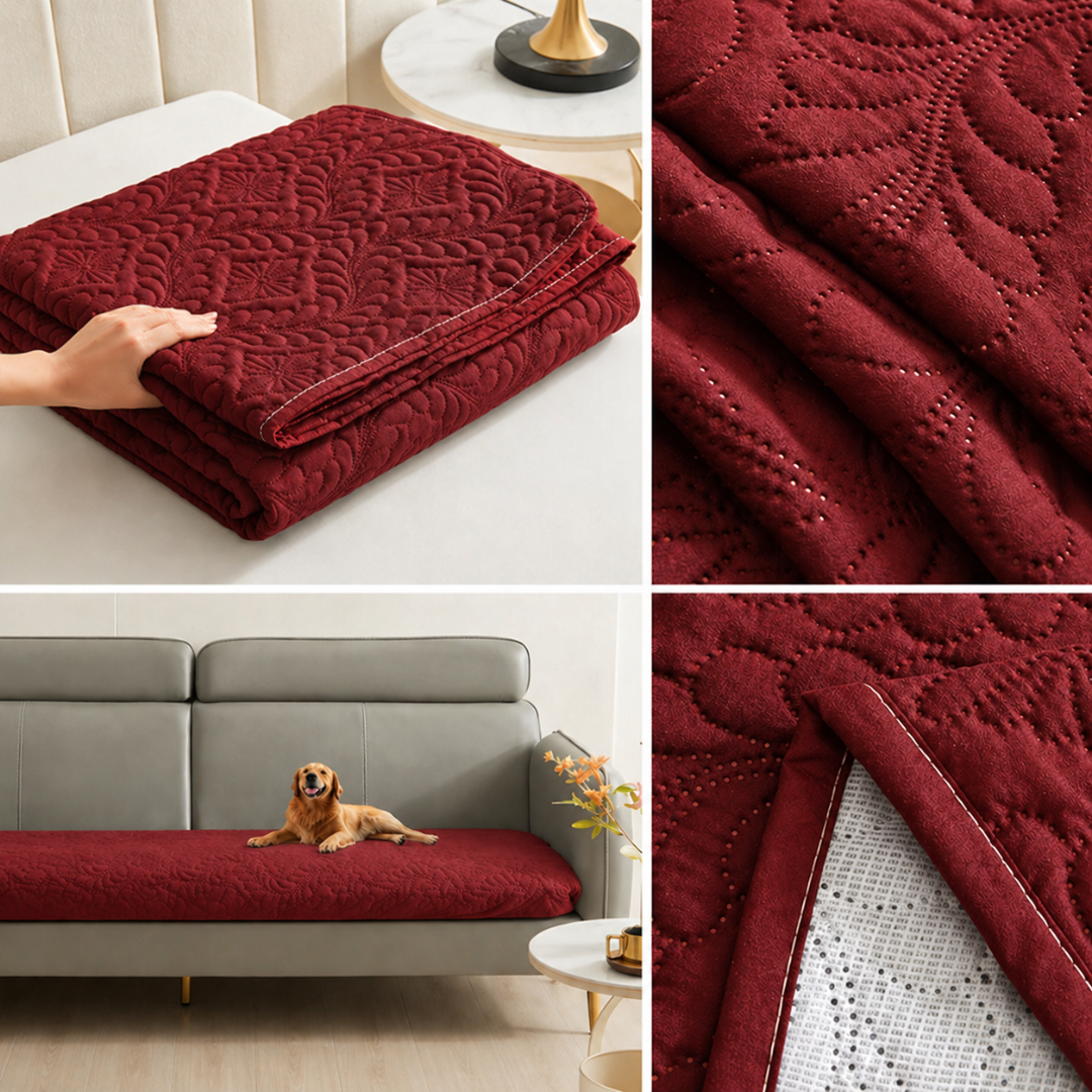 Red Multi-Purpose Pet Mat Waterproof Non-Slip Cover for Couch, Floor and Car