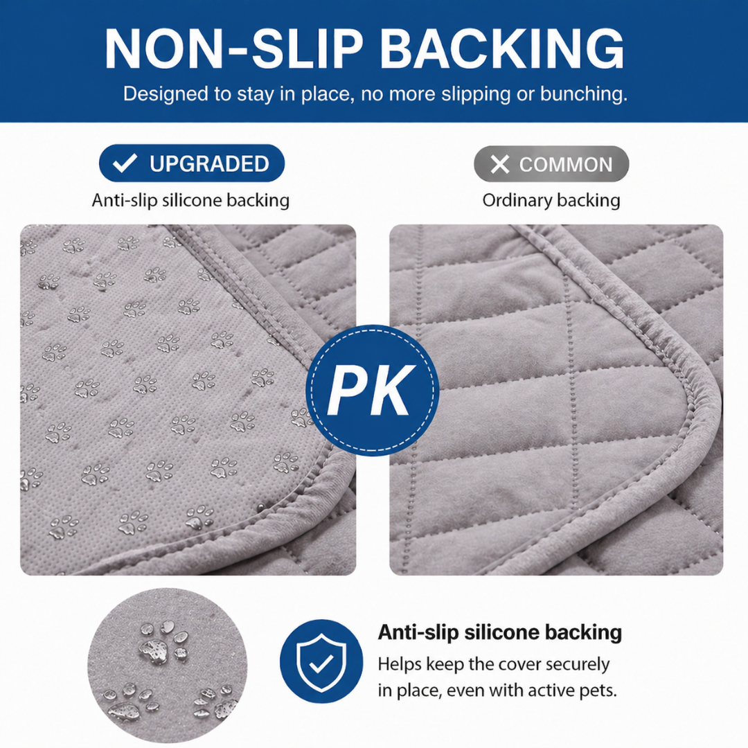 Light Grey Non-Slip Waterproof Pet Mat Furniture Protector Blanket for Dogs and Cats