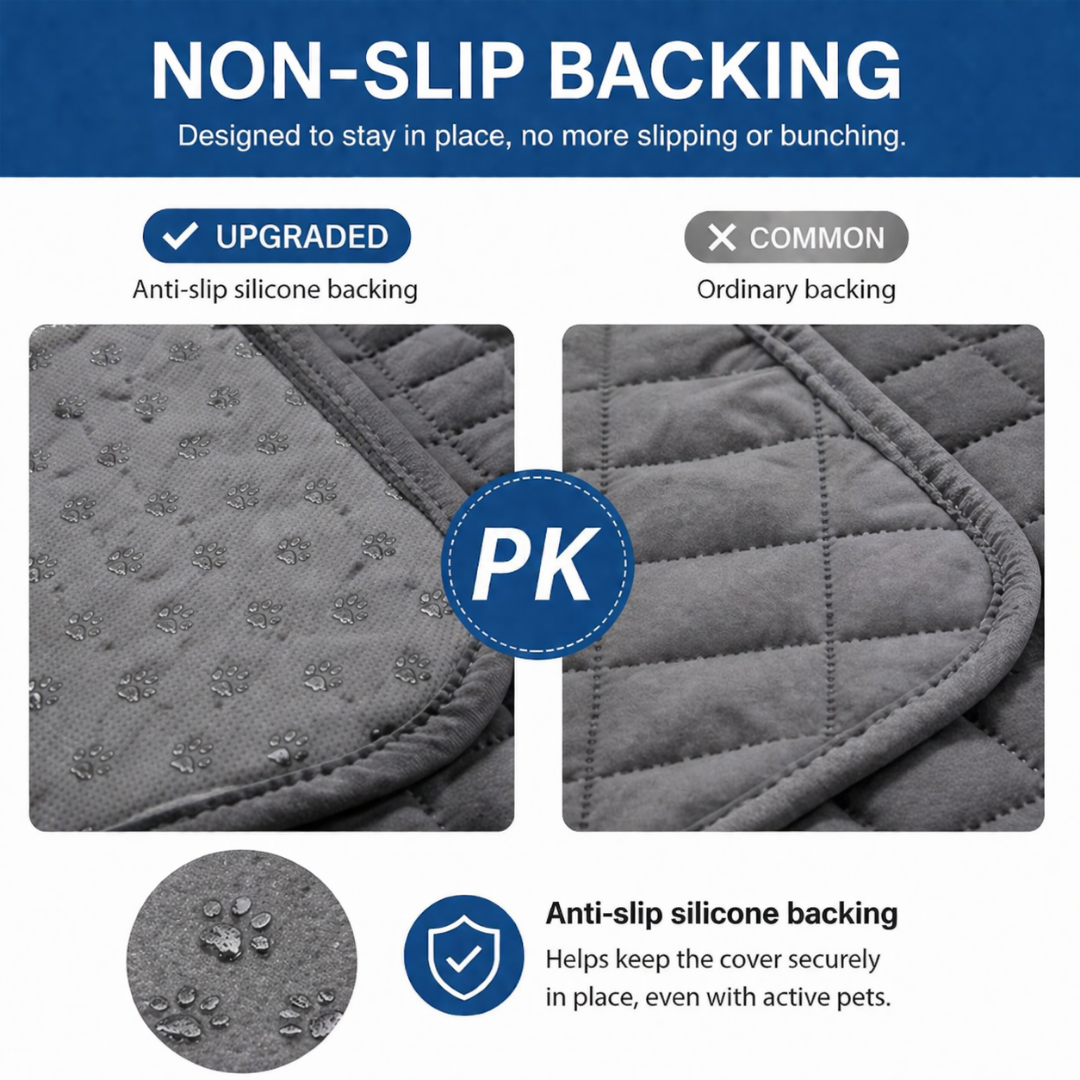 Grey Waterproof Pet Blanket Non-Slip Sofa Cover Bed Mat for Dogs and Cats