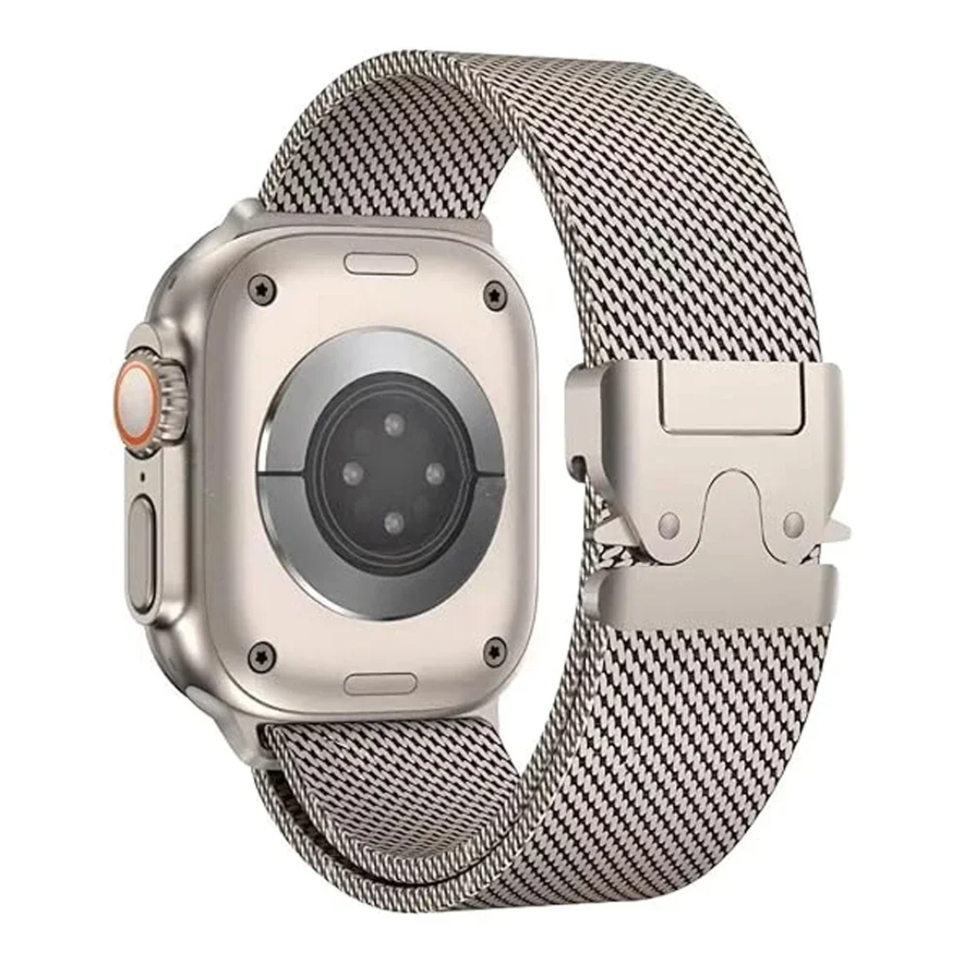 Premium Titanium Milanese Loop Watch Band Compatible with Apple Watch Ultra Series Adjustable Strap