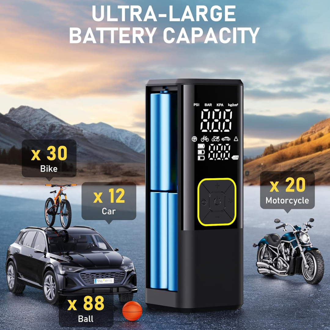 150PSI Cordless Air Pump Portable Tire Inflator with Digital Screen