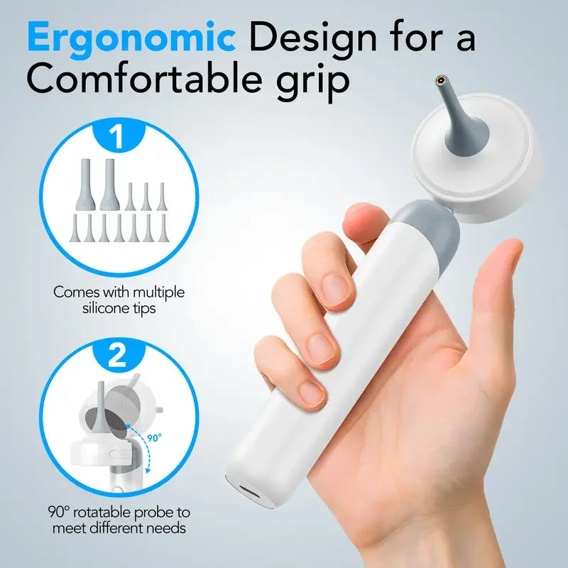 Portable 1080p HD Ear Scope Camera with 1.38" IPS Screen, 90° Rotatable Lens and 12 Observation Covers