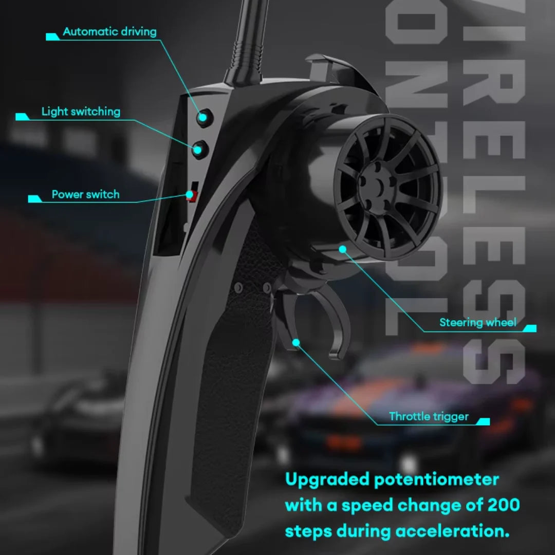 High Speed RC Drift Racing Car with 2.4GHz Remote Control, Spare Drift Tires and Rechargeable Battery