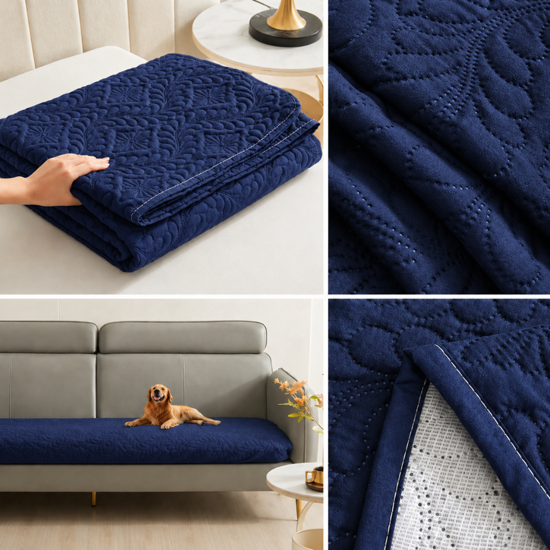 Dark Blue Non-Slip Waterproof Pet Cover Mat Furniture Protector for Cats and Dogs