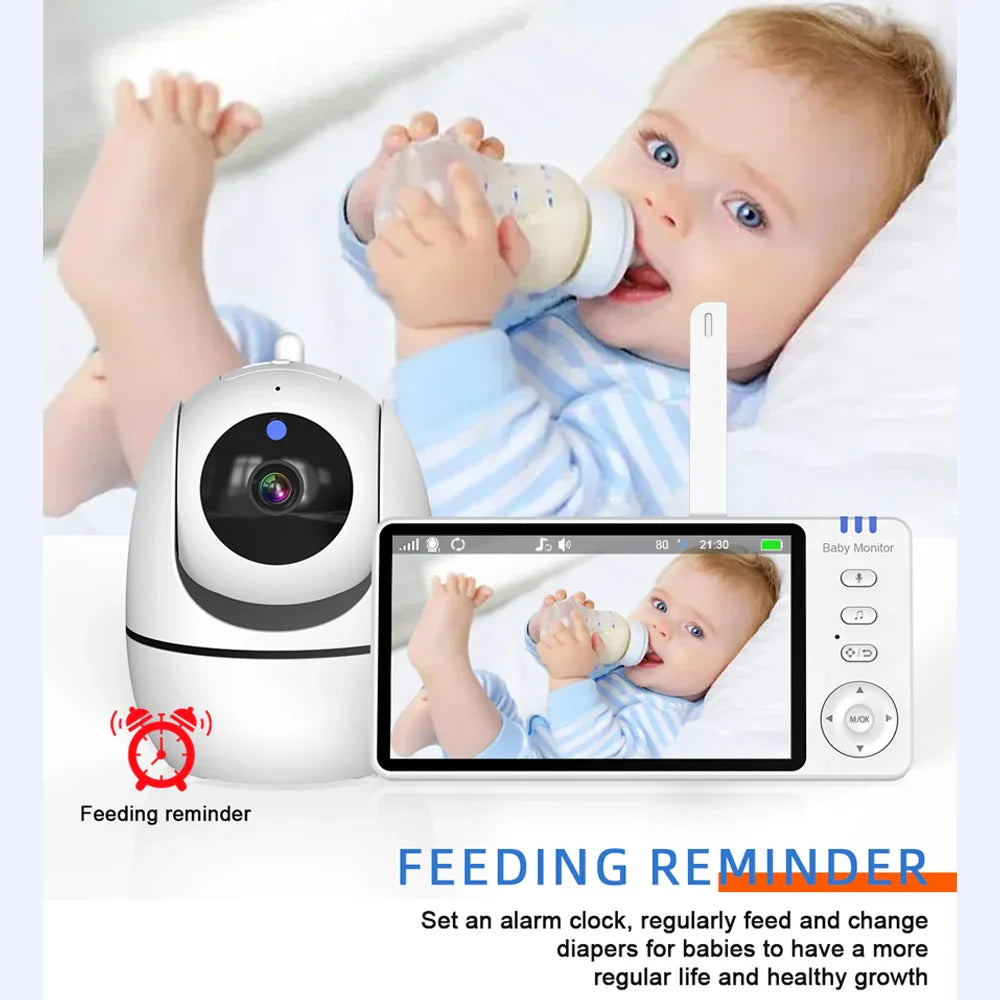 5" Indoor Video Monitoring Camera with PTZ, 4X Zoom, 2-Way Audio and Temperature Sensor