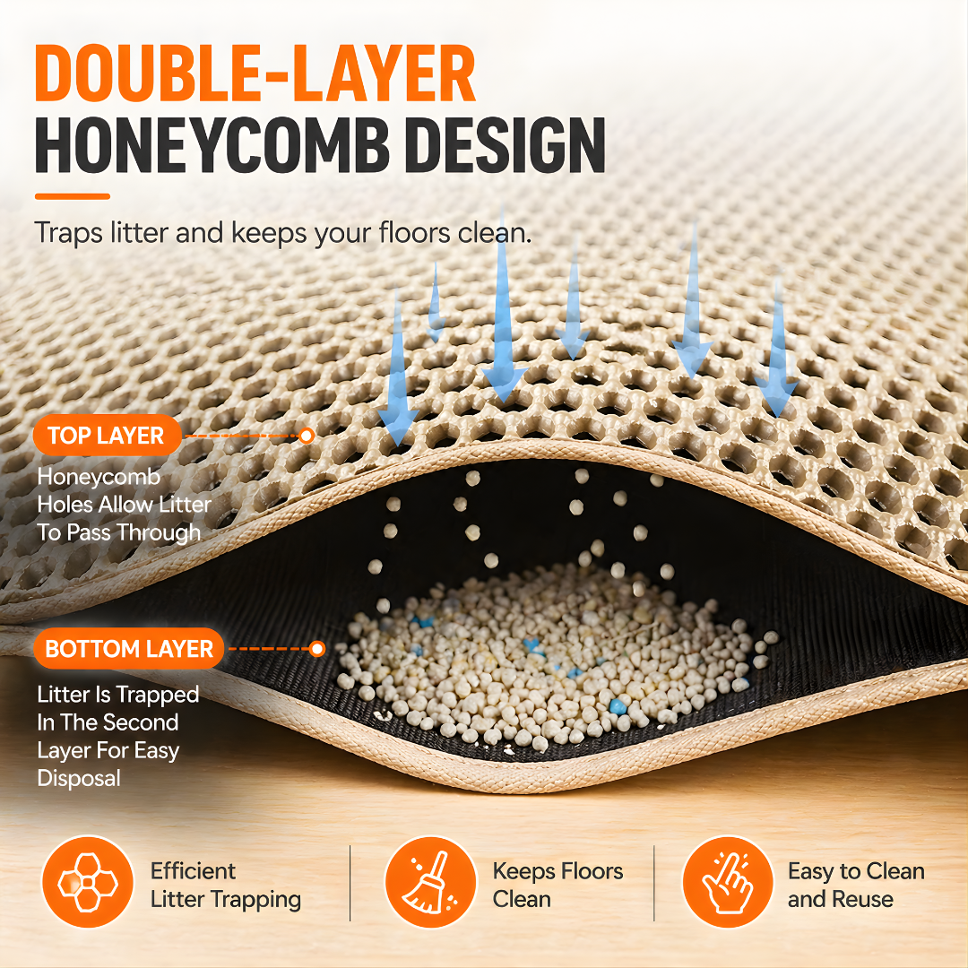 Khaki Litter Pad Waterproof Double Layer Non Slip Easy Clean Pet Mat