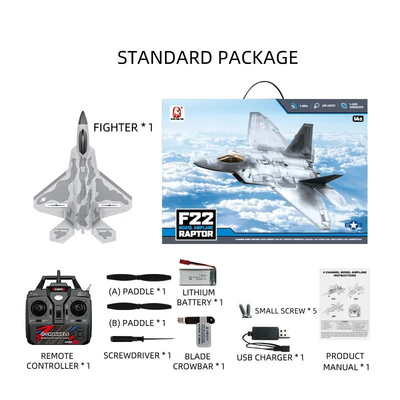4CH RC Fighter Jet Plane 2.4GHz 490mm Electric Foam Remote Control Airplane