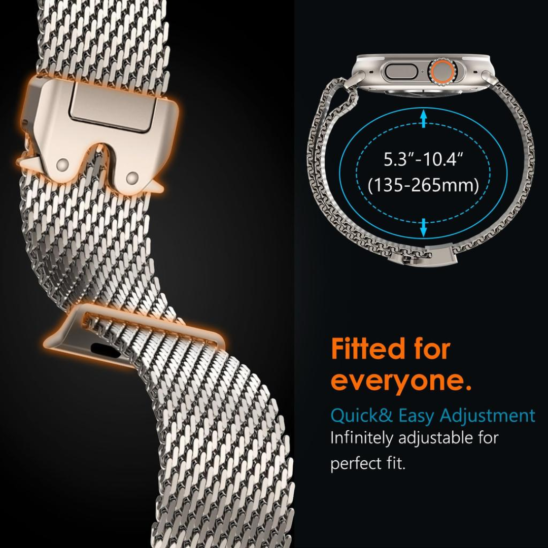 Premium Titanium Milanese Loop Watch Band Compatible with Apple Watch Ultra Series Adjustable Strap