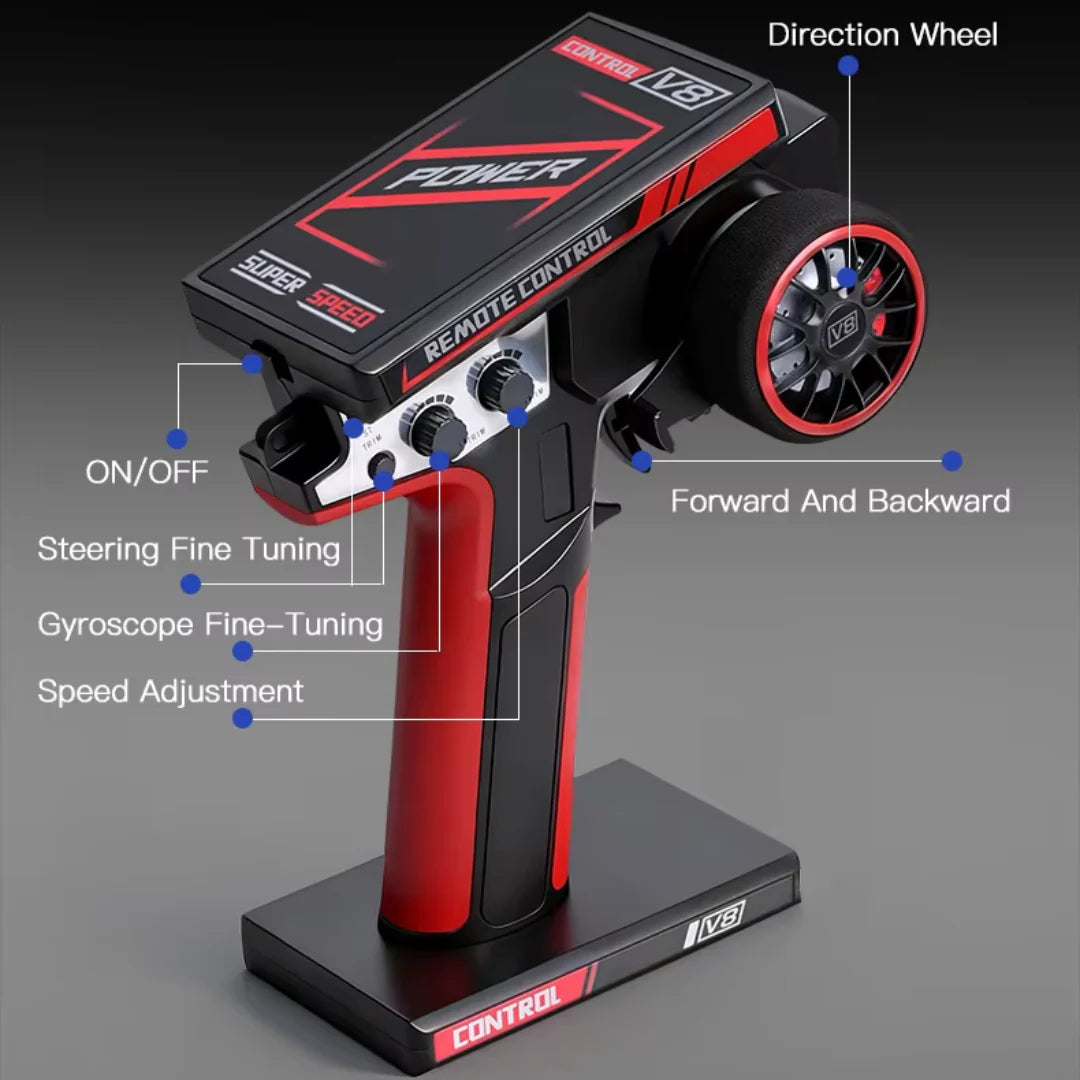 1/28 Remote Control Drift Car 4WD 2.4GHz with Gyroscope Stabilisation