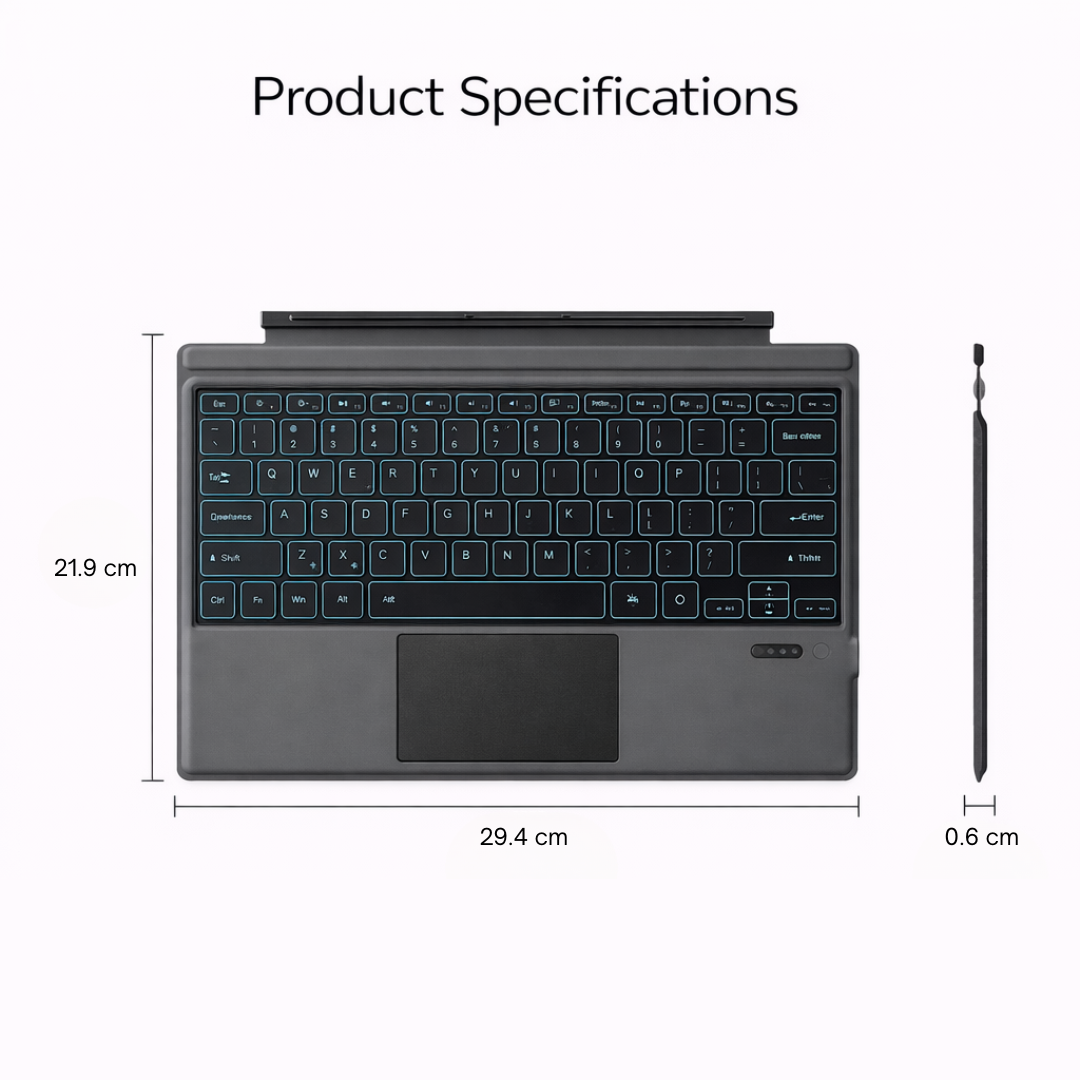 Wireless Bluetooth Keyboard with Touchpad for Surface Pro 3 4 5 6 7 Portable Tablet Keyboard