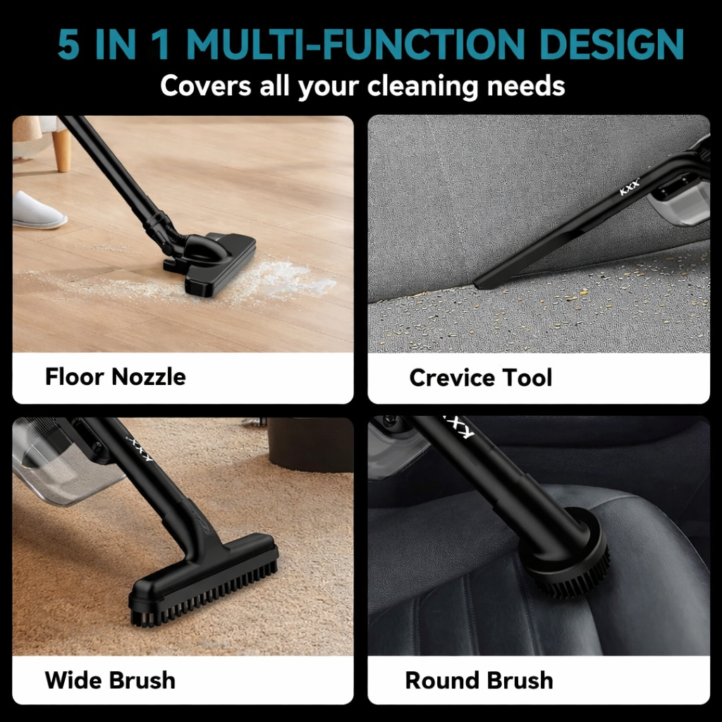 Cordless Handheld Vacuum Cleaner Kit with Tubes and Filters Compatible with 18V Battery