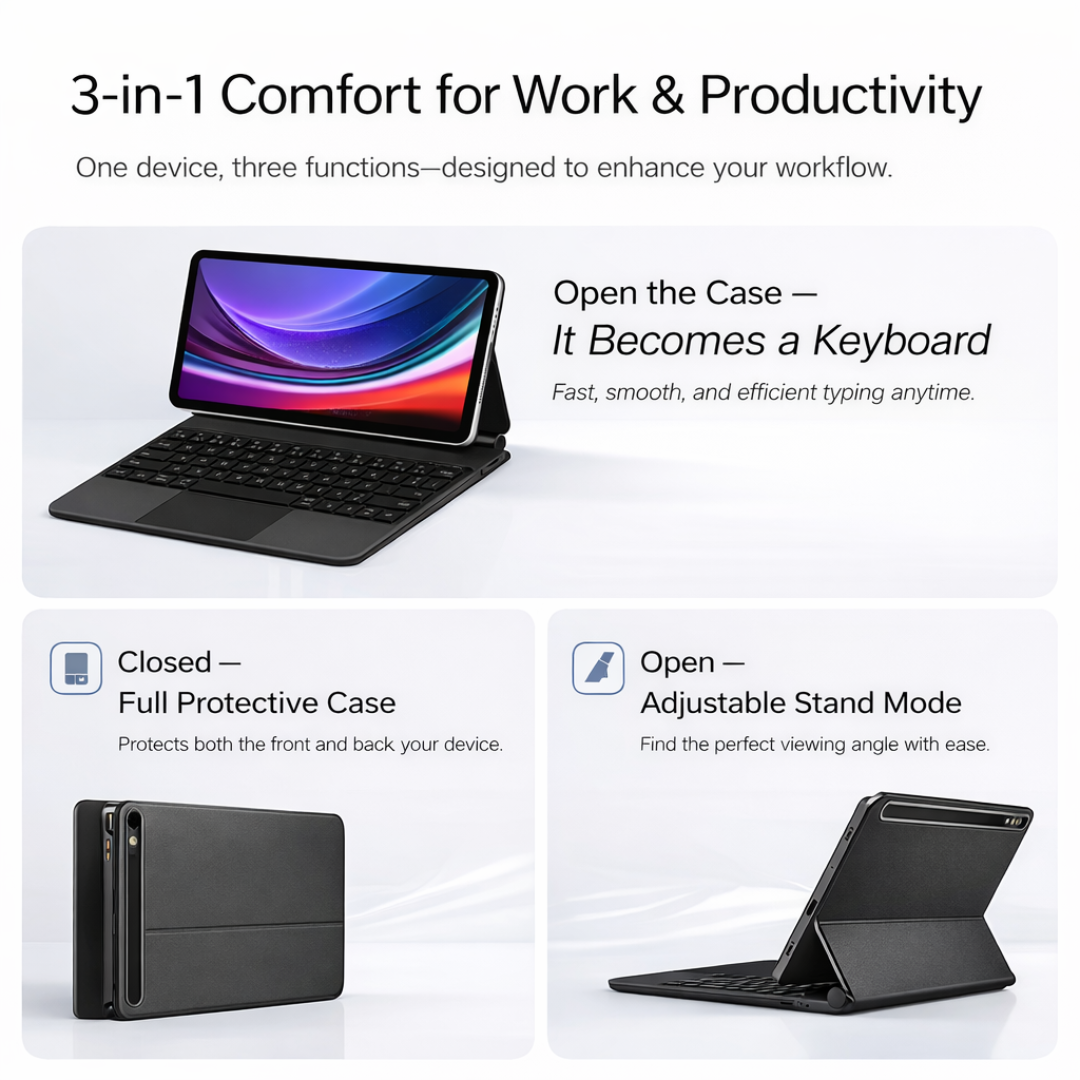 Magnetic Stand Backlit Keyboard with Touchpad for Samsung Galaxy Tab S10 FE Plus 13.1"