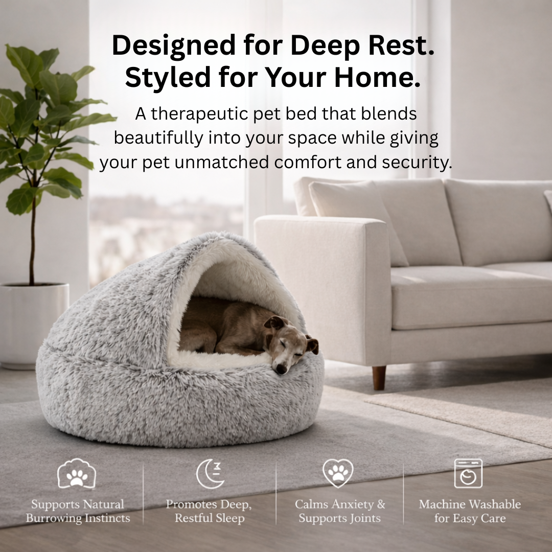 Grey Round Plush Pet Bed 2-in-1 Covered Cat Nest Soft Cushion for Cats and Small Dogs