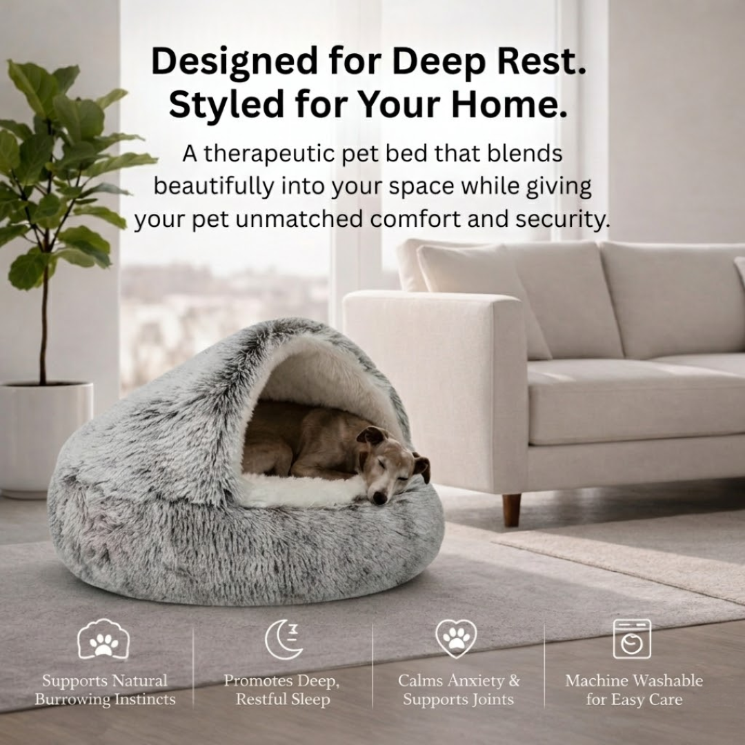 Brown Soft Plush Pet Cushion Round Cat Nest Bed with Covered Design for Indoor Pets