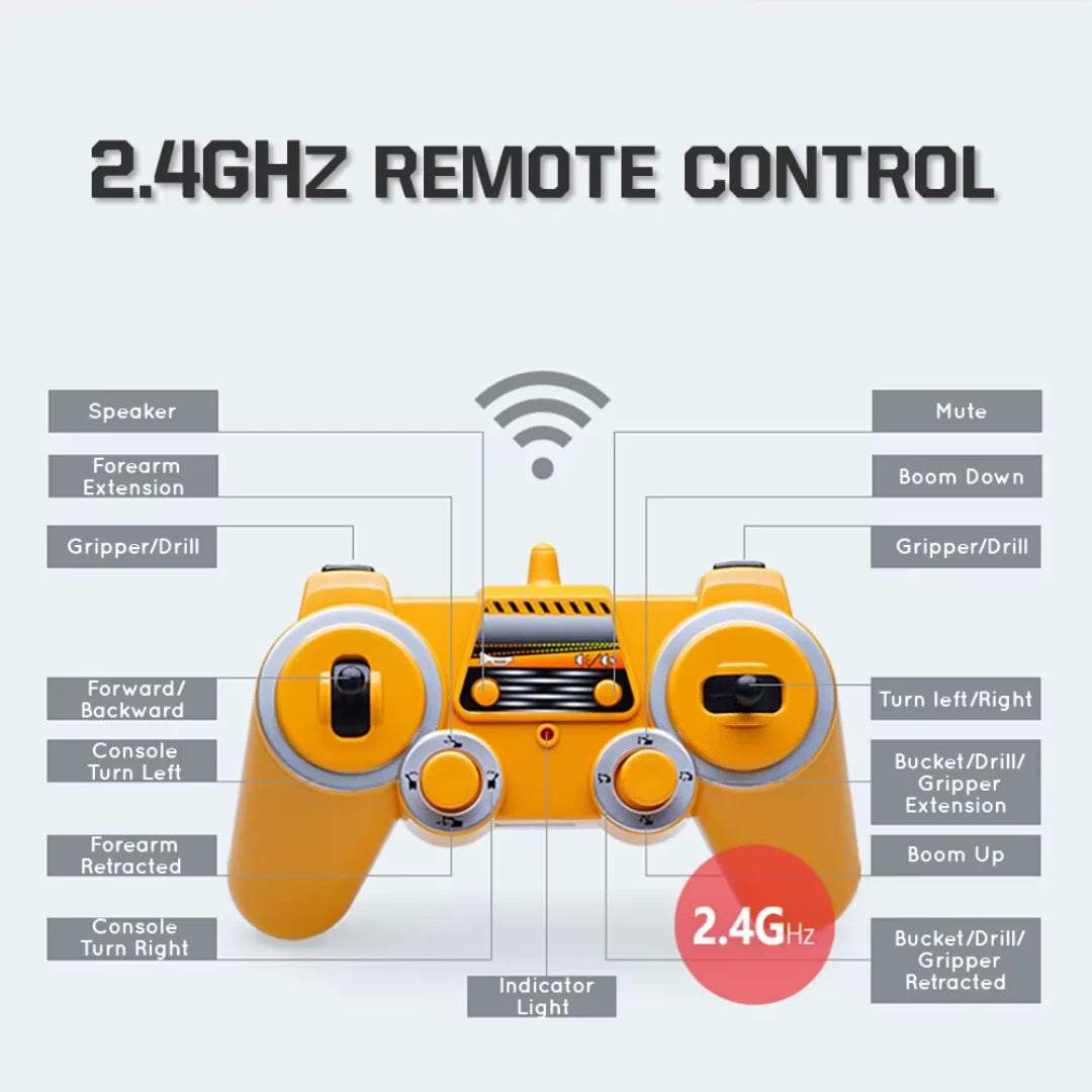 1/16 Remote Control Excavator 17CH 2.4G Crawler Construction Vehicle
