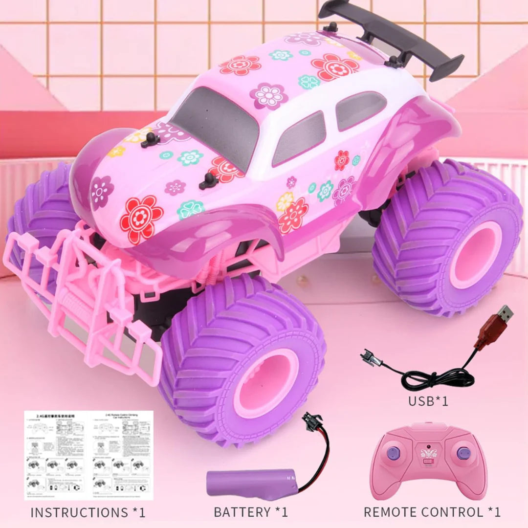 Pink RC Car with Anti-Collision Bumper and Rubber Tyres