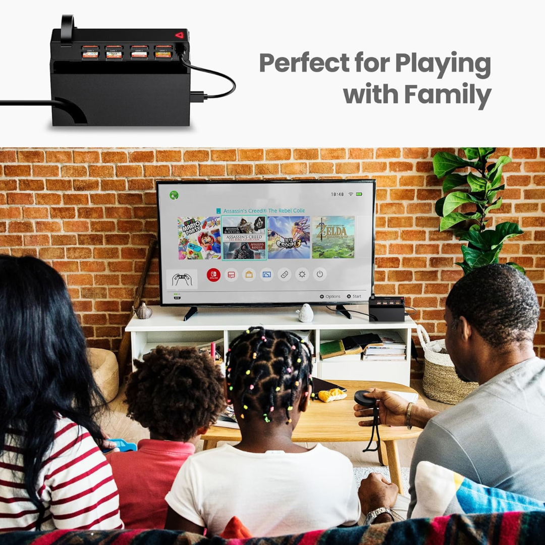 8-in-1 Game Card Reader Switcher Compatible with Switch with Remote Control Auto Card Selector