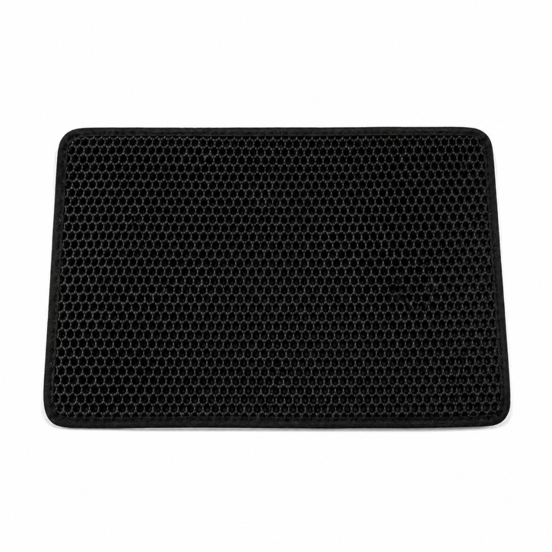 Black Double Layer Cat Litter Pad Waterproof Non Slip Pet Mat Easy Clean