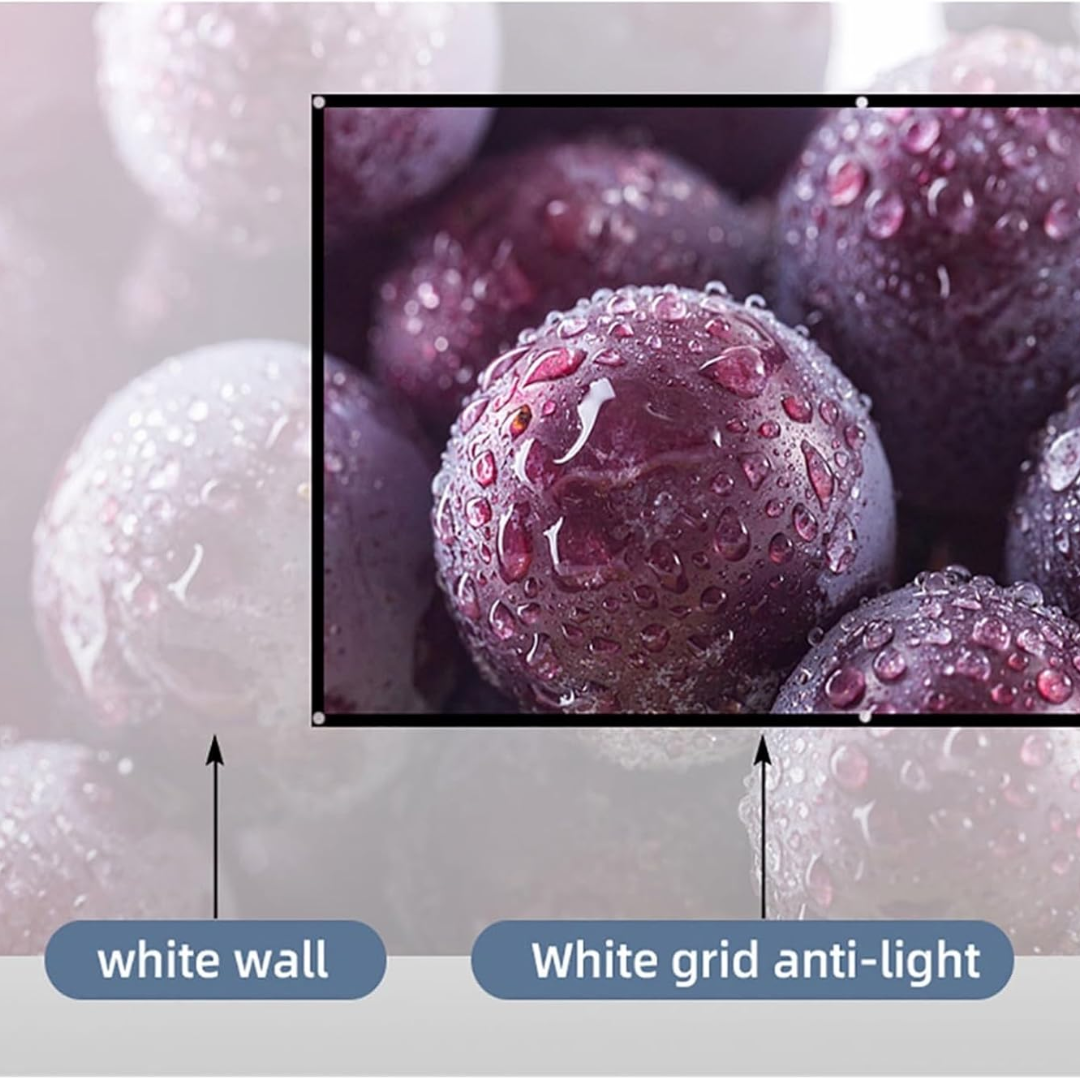 Portable Projector Screen 100 Inch Anti Light Reflective White Projection Screen
