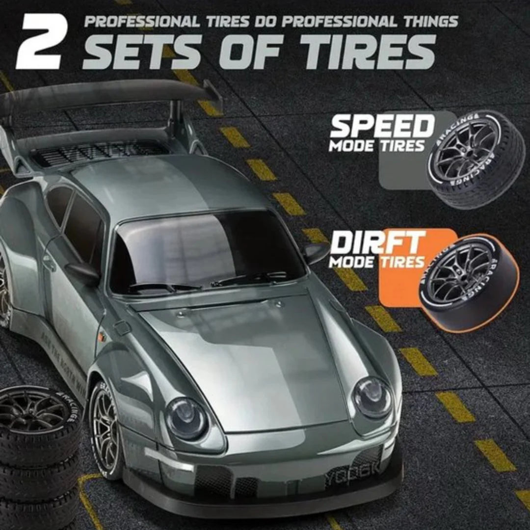 1:24 4WD RC Drift Car 20km/h with LED Lights and Extra Tyres