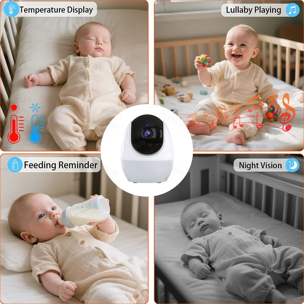 1080P Indoor WiFi Monitoring Camera with 4.3" Display, PTZ Rotation and App Control