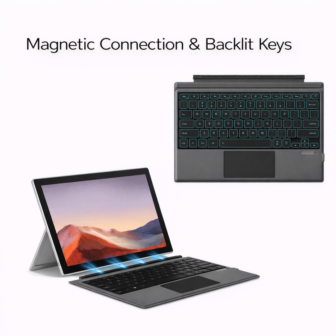 Wireless Bluetooth Keyboard with Touchpad for Surface Pro 3 4 5 6 7 Portable Tablet Keyboard