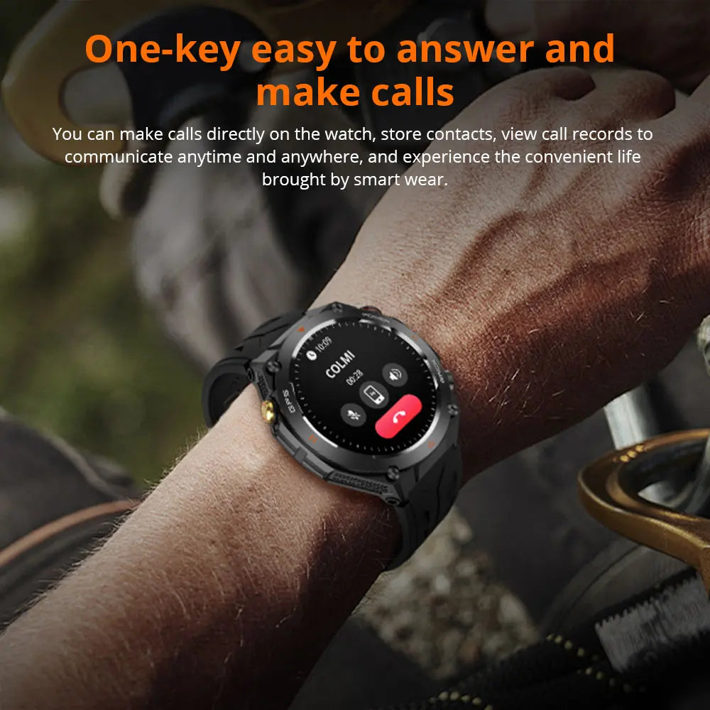 Waterproof GPS Fitness Smart Watch with Bluetooth Call and 650mAh Battery