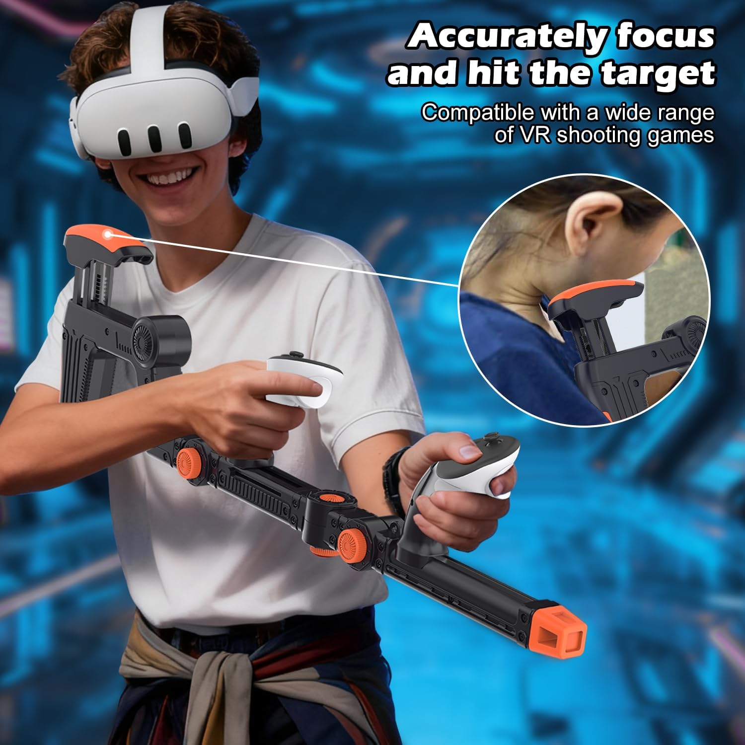 VR Controller Grip Stock Magnetic Gaming Accessory for Improved Handling and Support