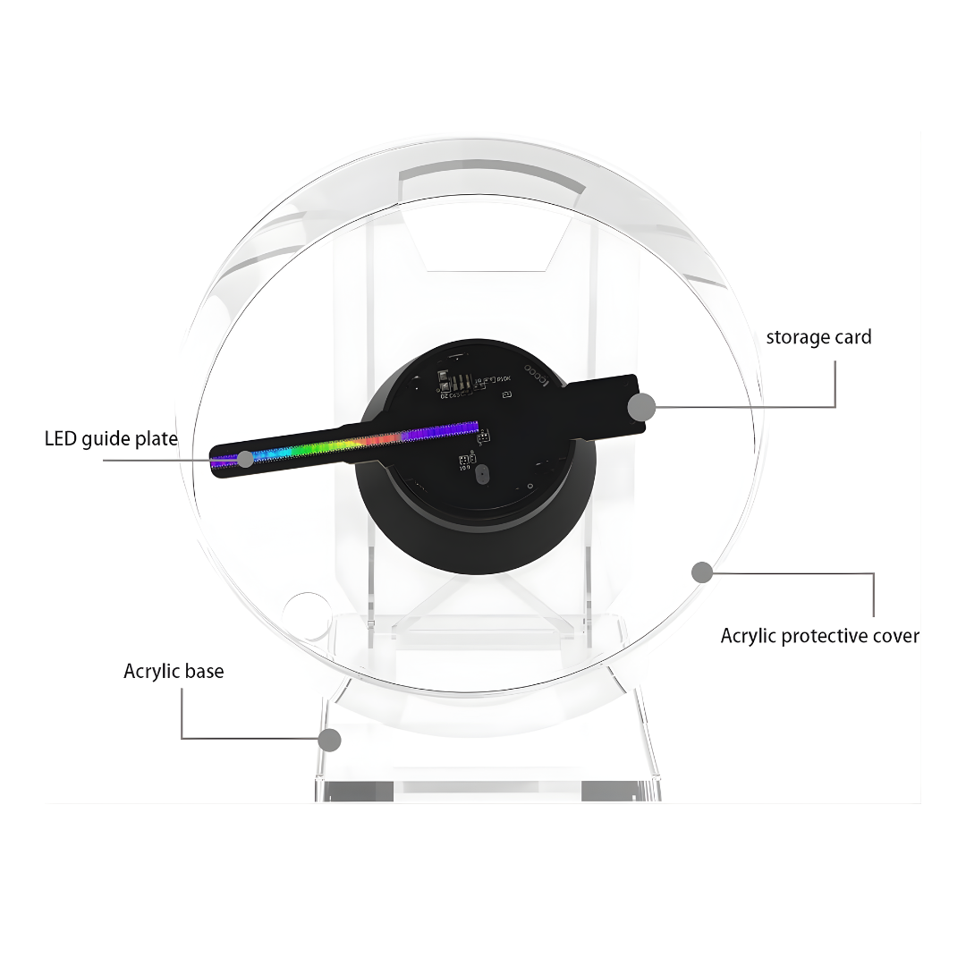 3D Hologram LED Display Fan Desktop Advertising Machine with Remote Control Stand