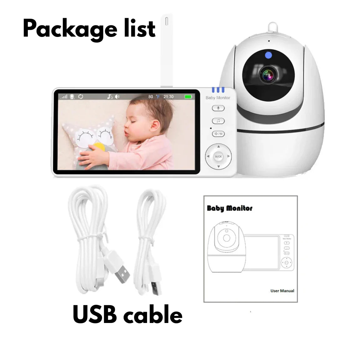 5" Indoor Video Monitoring Camera with PTZ, 4X Zoom, 2-Way Audio and Temperature Sensor