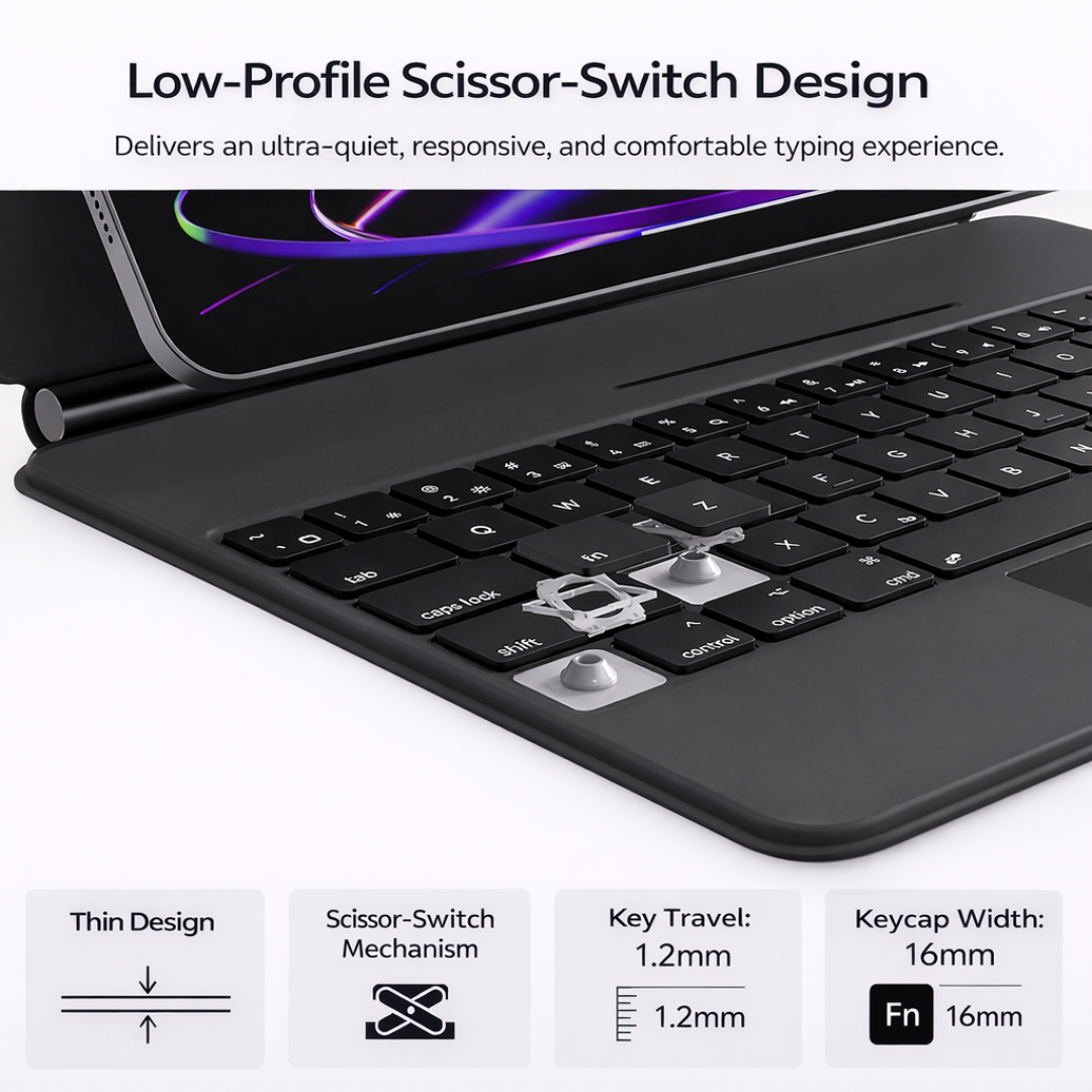 Wireless Keyboard Case with Trackpad for 11” iPad A16 (2025) & 10.9” (10th Generation)