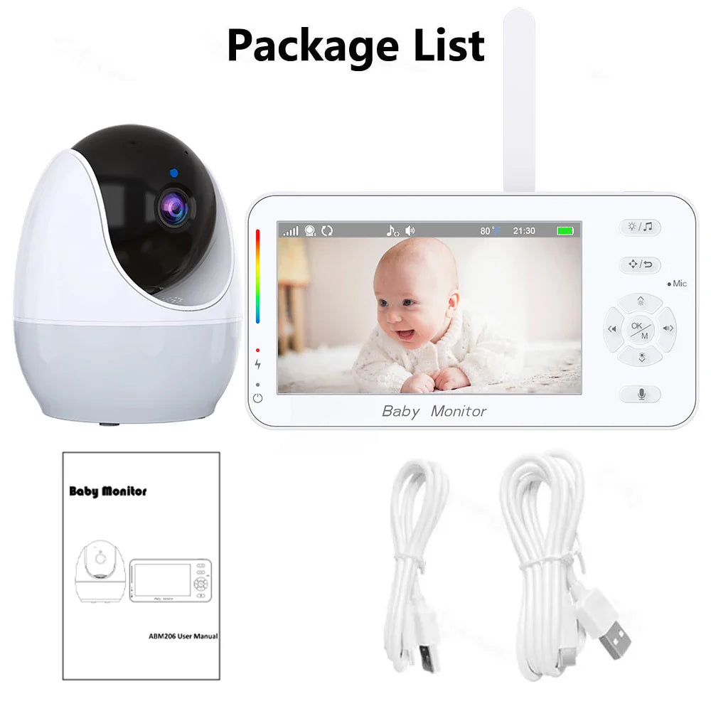 1080P Indoor WiFi Monitoring Camera with 4.3" Display, PTZ Rotation and App Control