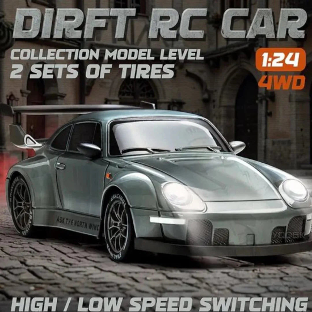 1:24 4WD RC Drift Car 20km/h with LED Lights and Extra Tyres