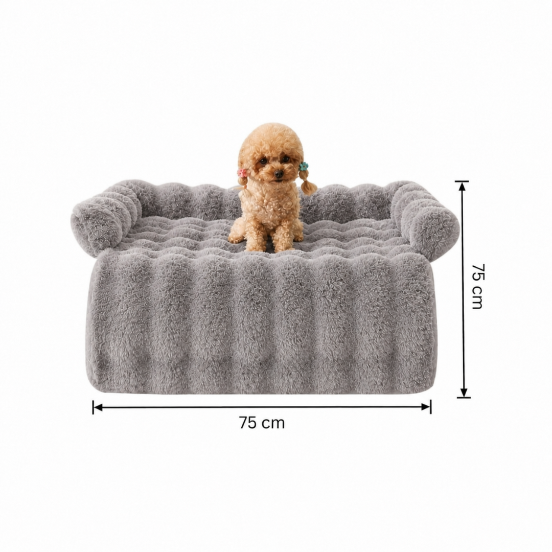 Grey Pet Cushion Mat Soft Plush Pad for Cats and Small to Medium Dogs Indoor Use